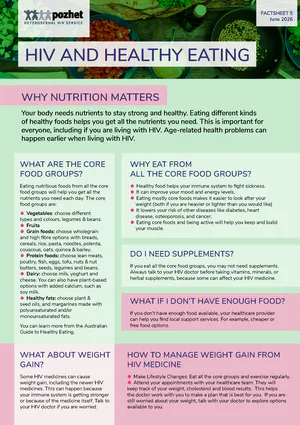 image of the HIV and Health Eating factsheet